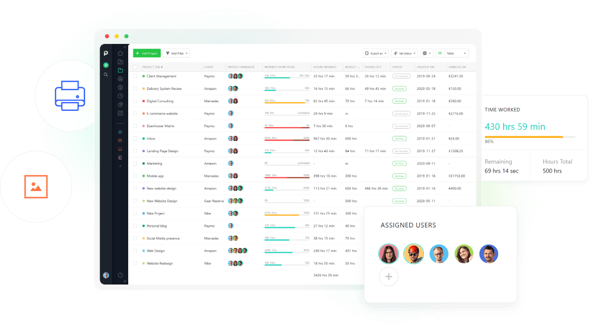 Project tracker header