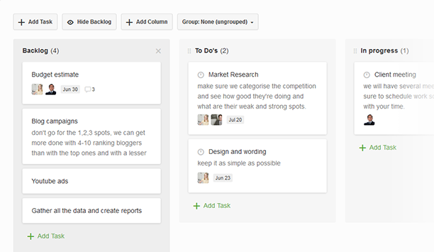 visual Kanban boards