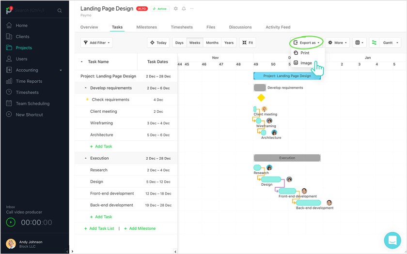 using project schedules