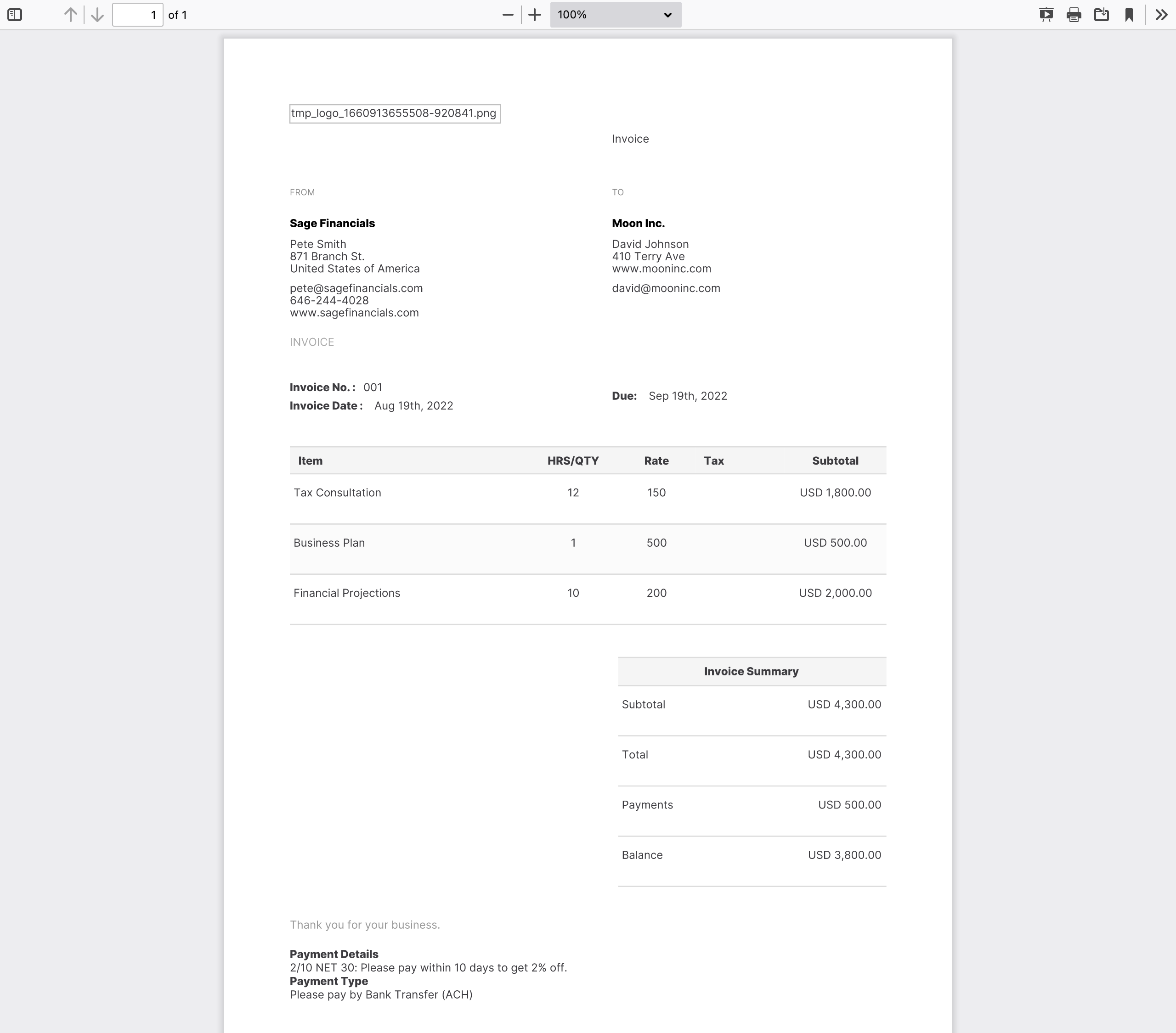 free invoice builder pdf