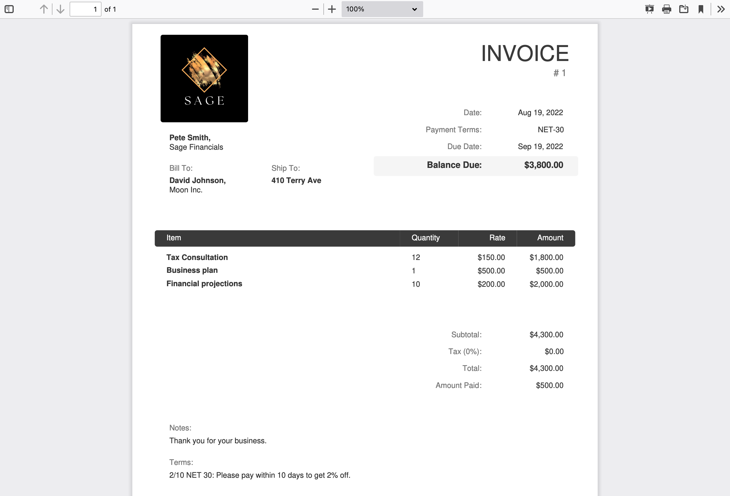 Invoice Generator PDF